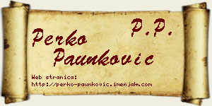 Perko Paunković vizit kartica